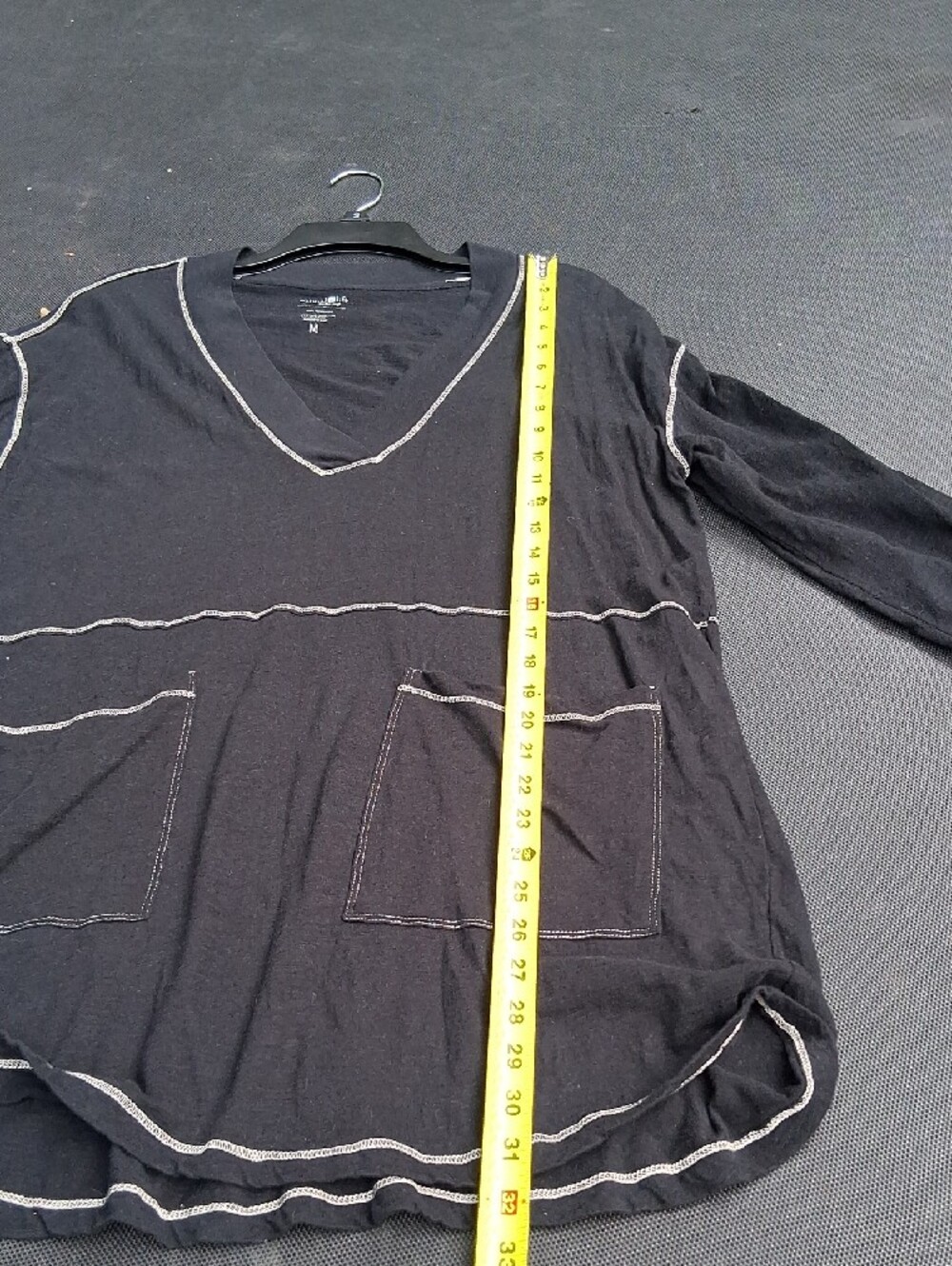 NATURAL LIFE Black V-Neck Tunic with Contrast Stitching - Picture 9 of 9